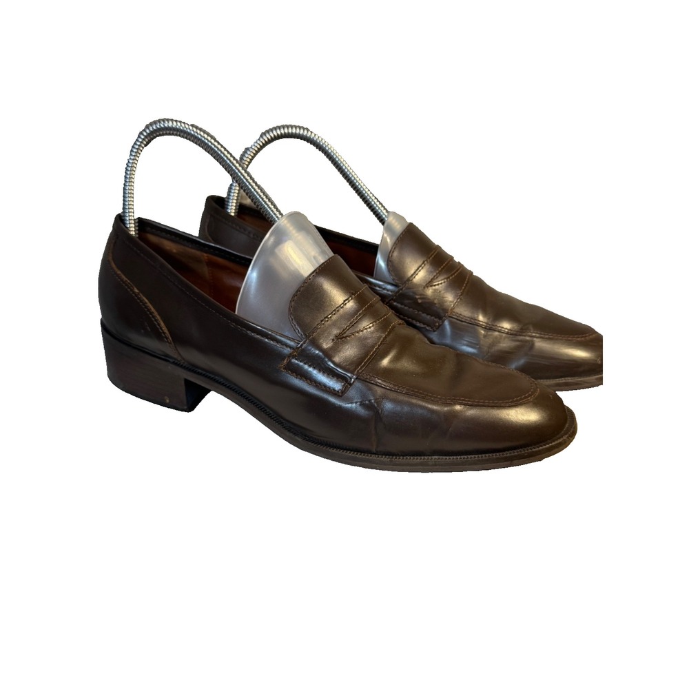 Etienne Aigner Women's Brown Leather Loafers Cory Size 9M Preppy dark academia